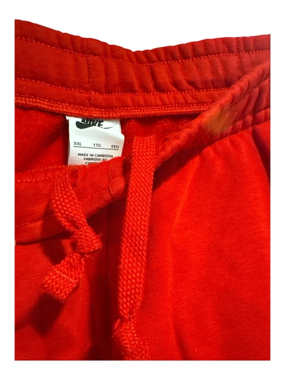 Nike Men’s Sweatpants Red Elastic Waistband Drawstring 2XL Used